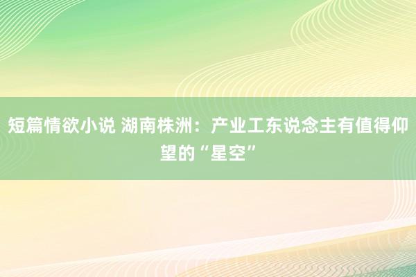 短篇情欲小说 湖南株洲：产业工东说念主有值得仰望的“星空”