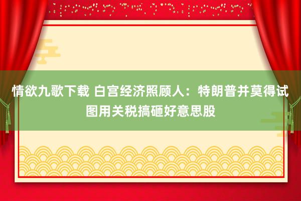 情欲九歌下载 白宫经济照顾人：特朗普并莫得试图用关税搞砸好意思股