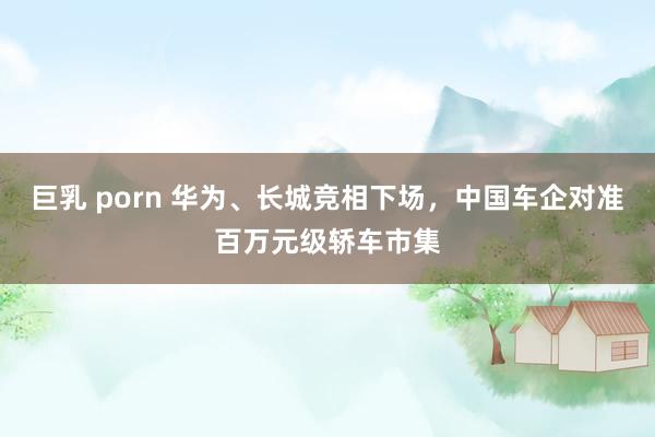 巨乳 porn 华为、长城竞相下场，中国车企对准百万元级轿车市集